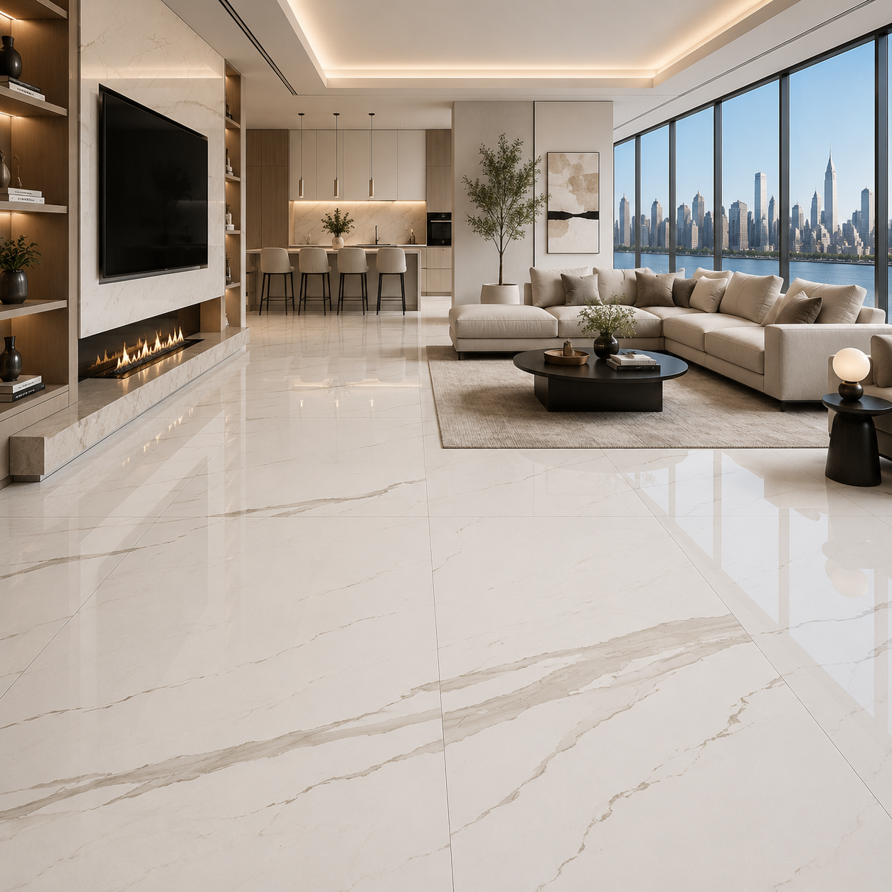 Ivory White Ceramic Texture – Soft Gray Veining Texture 2