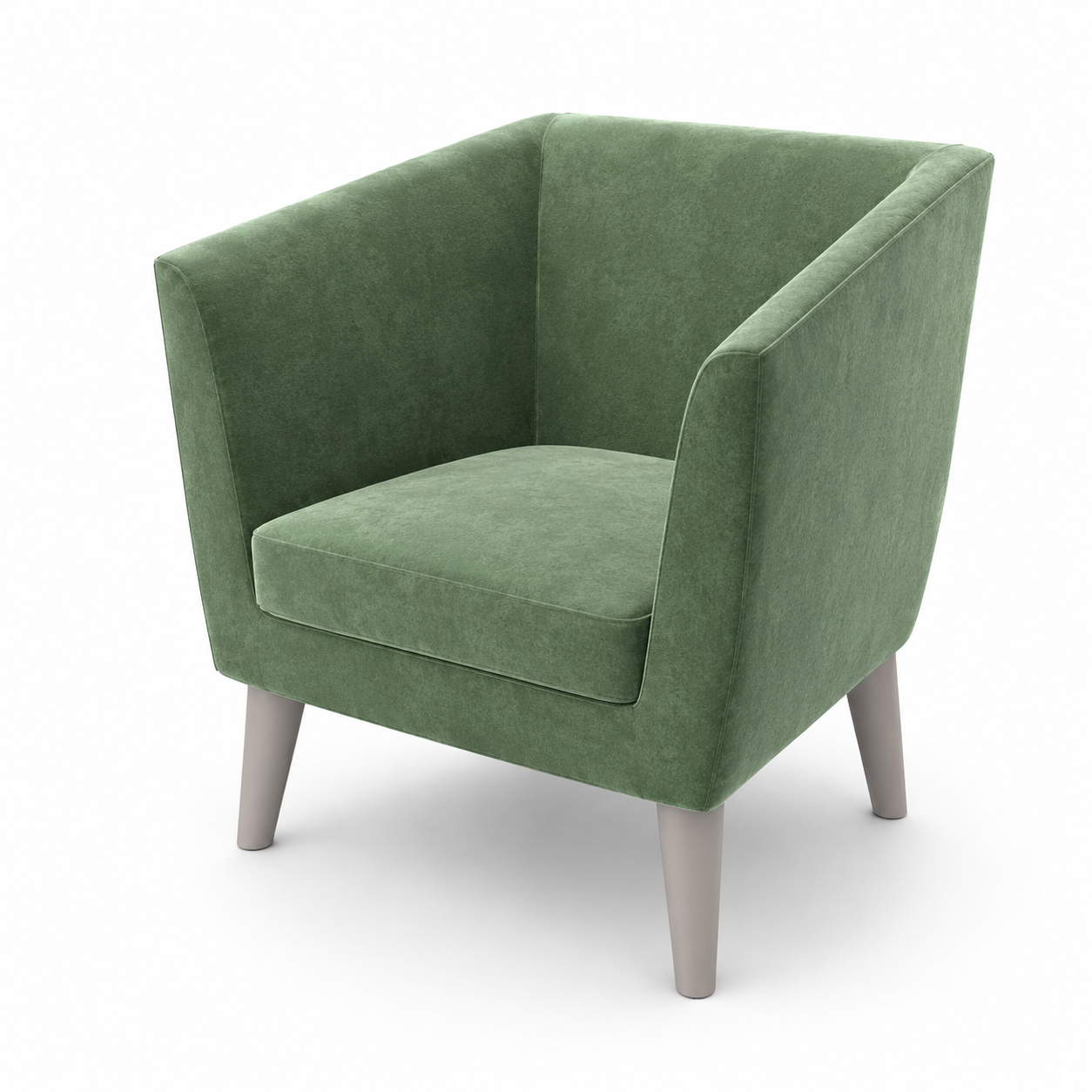 Sage Green Box Armchair 3D Model 3