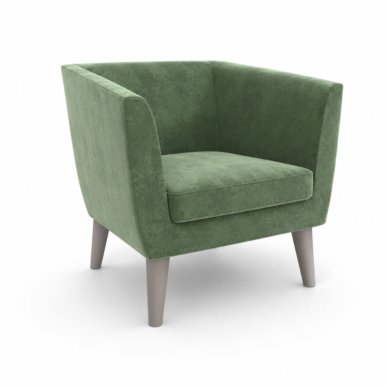 Sage Green Box Armchair 3D Model 1