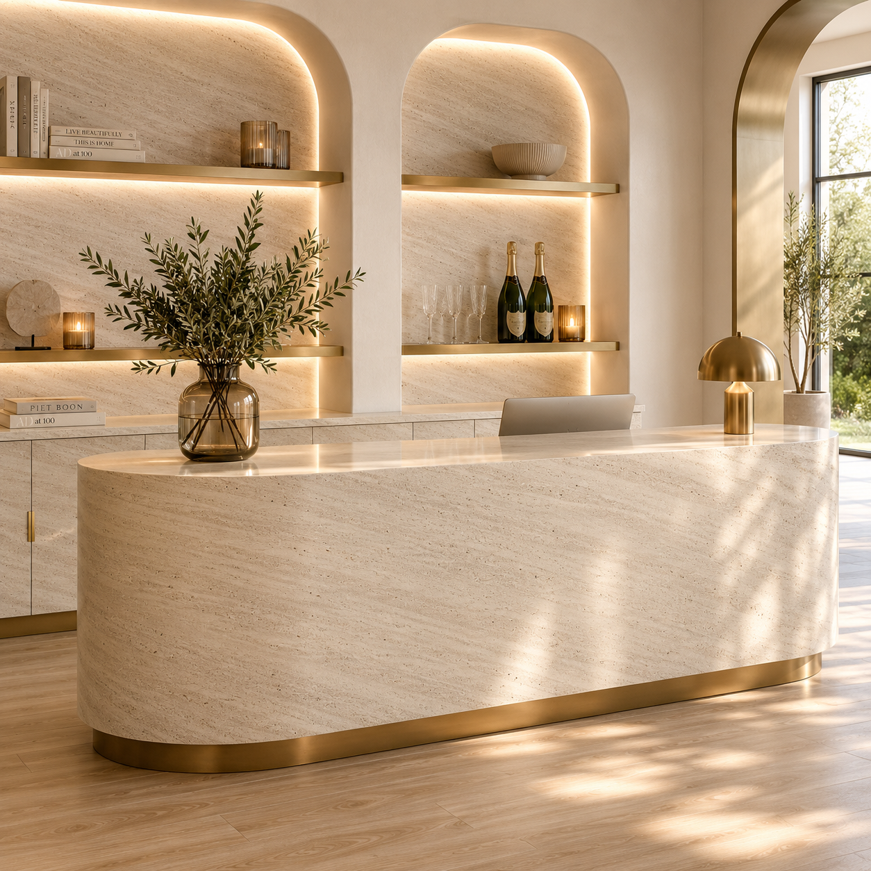 Ivory Beige Marble Texture – Fine Linear Fossil Grain 2