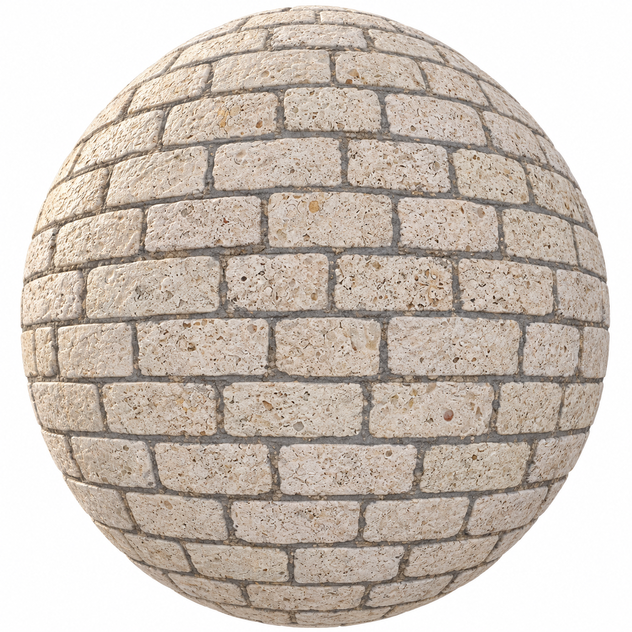 Warm Ivory Porous Rectangular Stone Brick Wall Texture 1