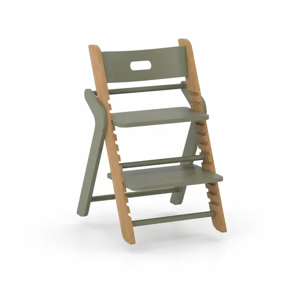 Adjustable Kids Chair – Sage Green & Natural Wood Frame 3D Model