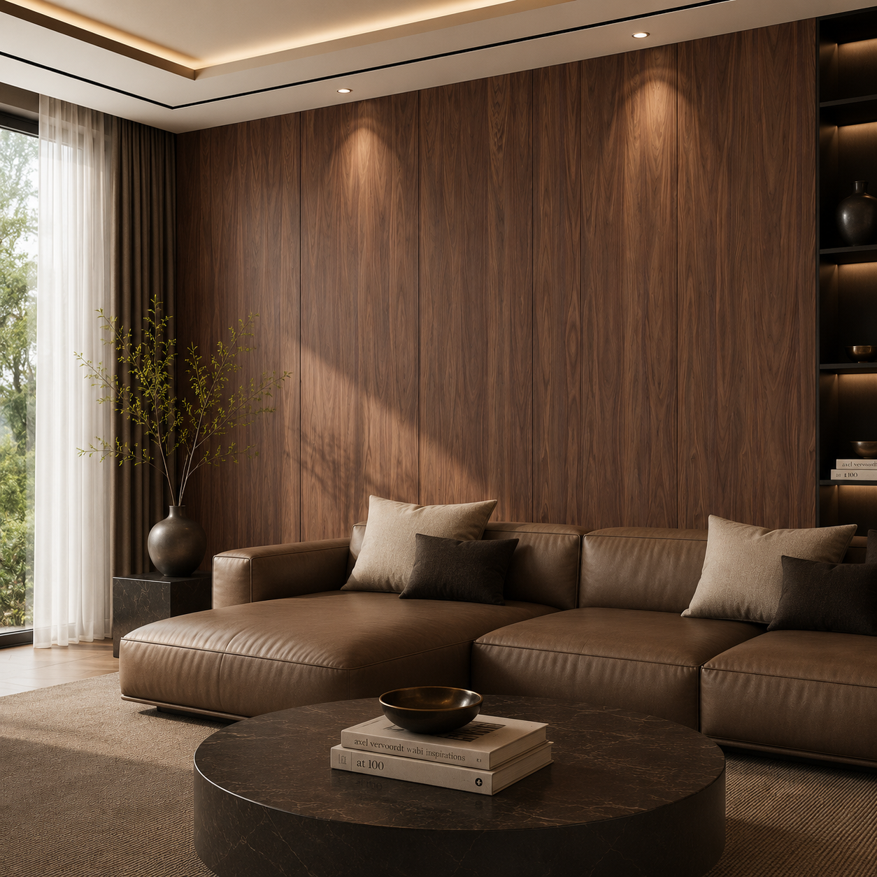 Warm Walnut Vertical Straight Grain Wood Texture 2