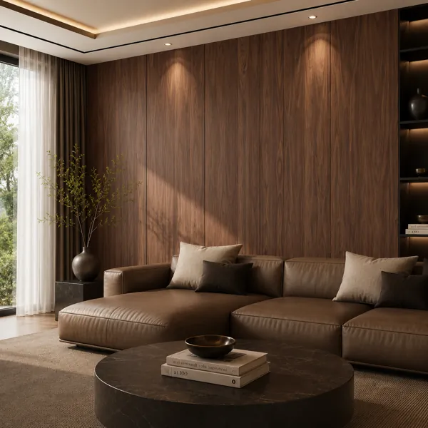 Warm Walnut Vertical Straight Grain Wood Texture back
