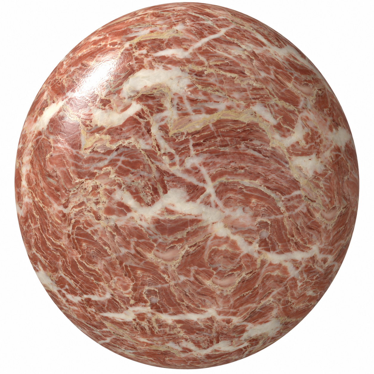 Coral Pink Layered White Vein Marble Texture 1