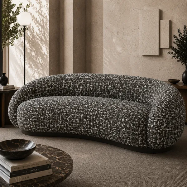 Basket Weave Dark Charcoal Fabric Texture back