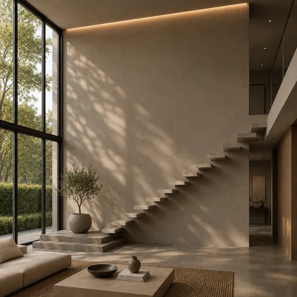 Warm Taupe Soft Mottled Concrete Texture back