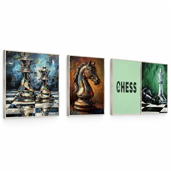 Modern Abstract Chess Wall Art Collection 3D Model