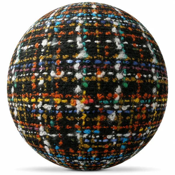 Black Multicolor Bouclé Fabric Texture