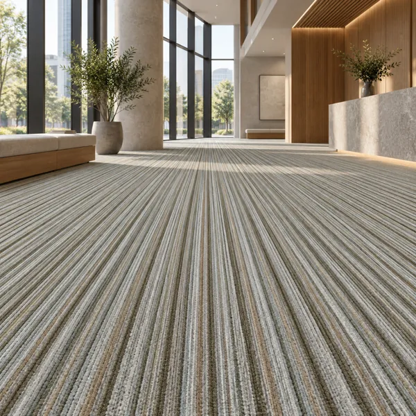 Beige Brown Multitone Vertical Stripe Carpet Texture back