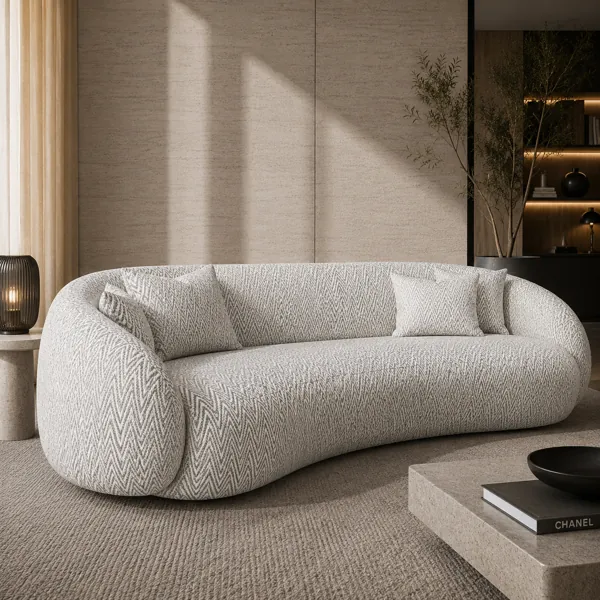 Fine Herringbone Weave Light Gray Fabric Texture back
