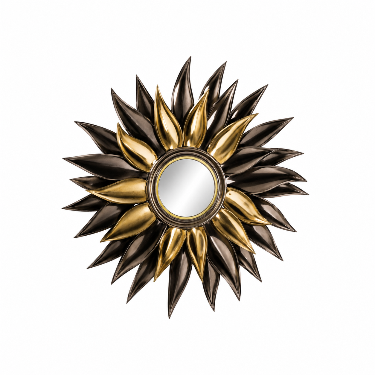 Sunburst Wall Mirror – Gold & Bronze Leaf Frame 1