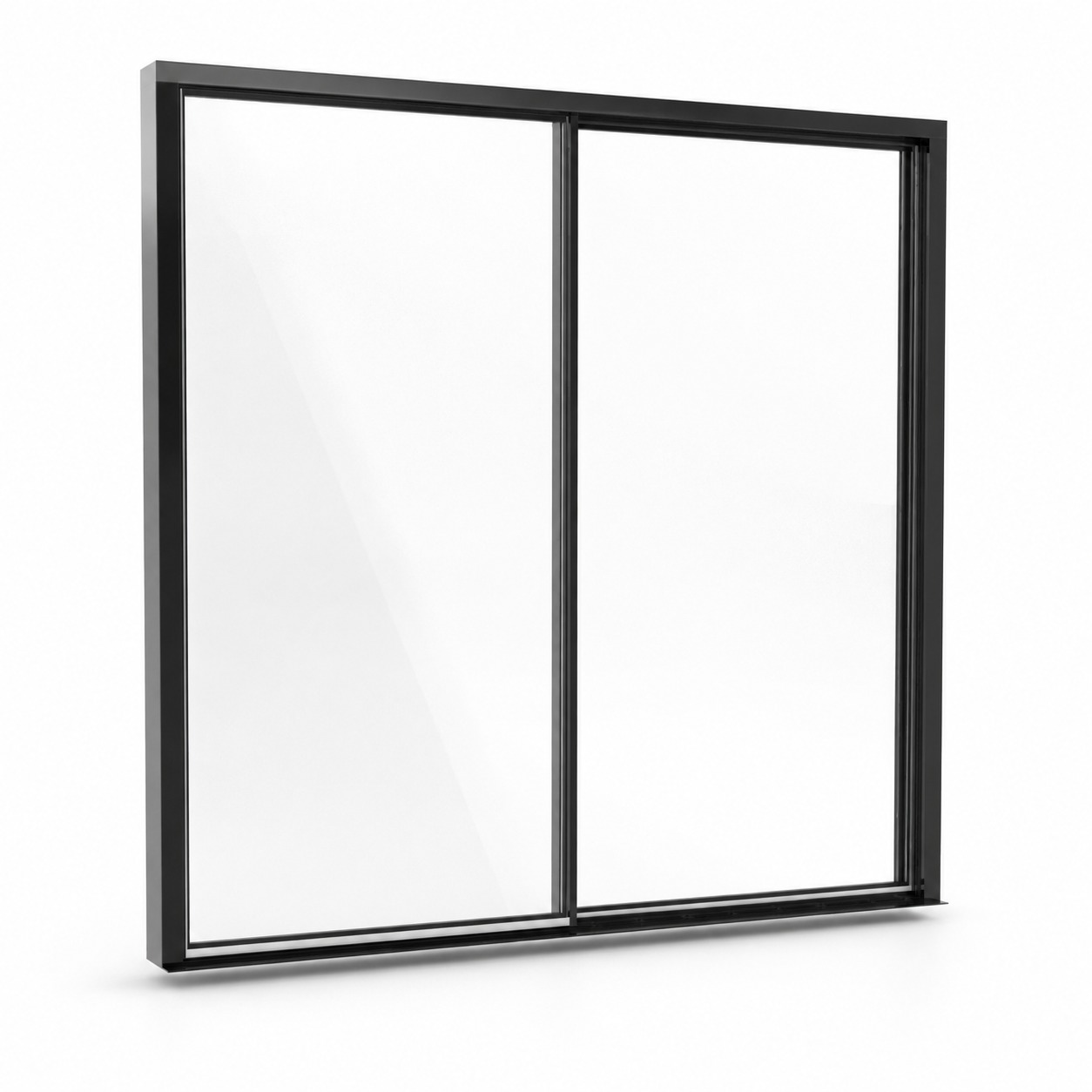 Black Metal Sliding Window – Dual Glass Panels 1