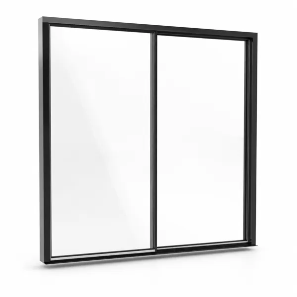 Black Metal Sliding Window – Dual Glass Panels