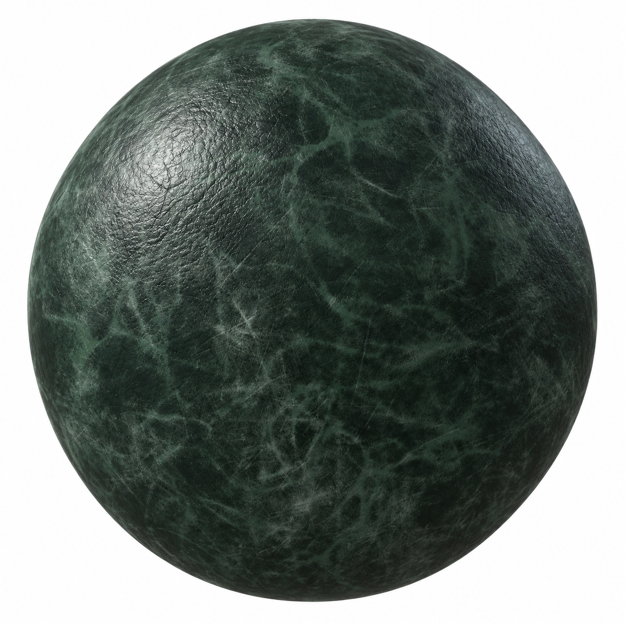 Deep Forest Green Veined Leather Texture
