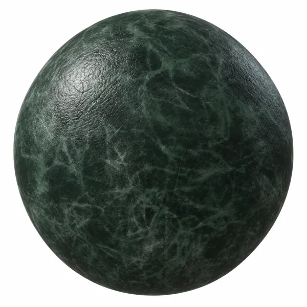 Deep Forest Green Veined Leather Texture