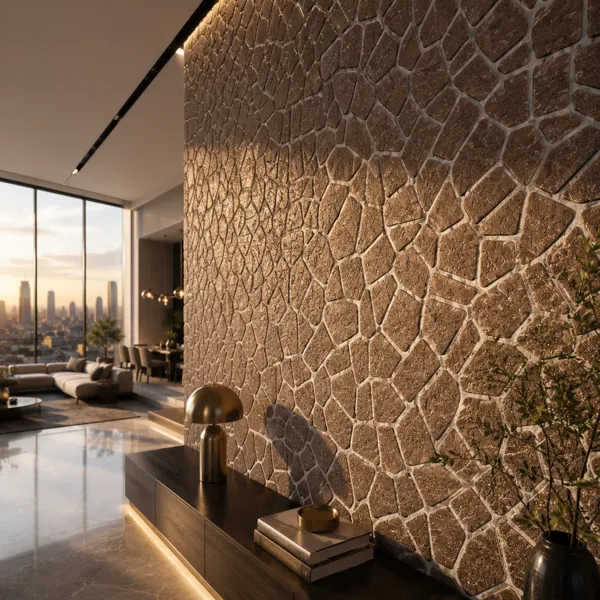 Warm Brown Irregular Flagstone Texture back