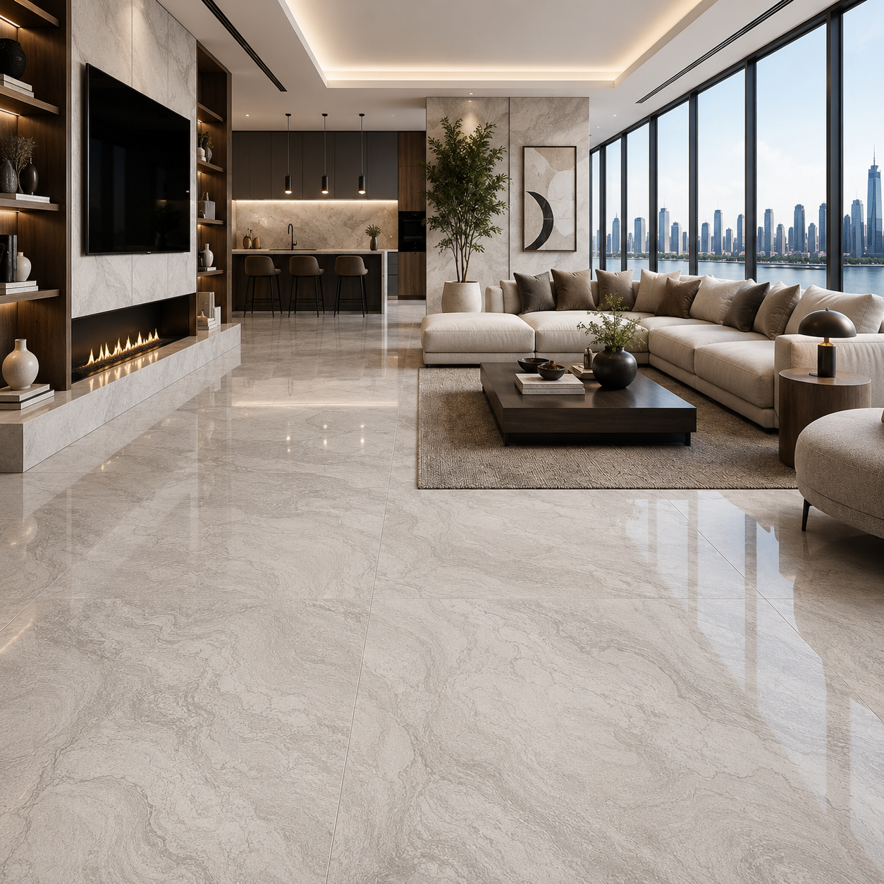Light Beige Ceramic Texture – Soft Layered Veining Texture 2