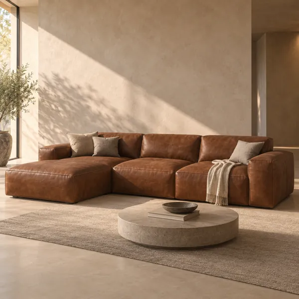 Warm Cognac Distressed Grain Leather Texture back