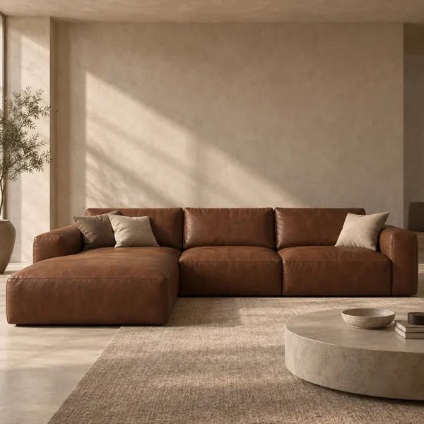 Warm Chestnut Fine Grain Leather Texture back