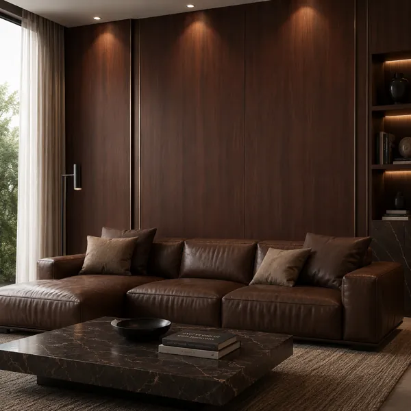 Elongated Vertical Grain Dark Walnut Wood Texture back