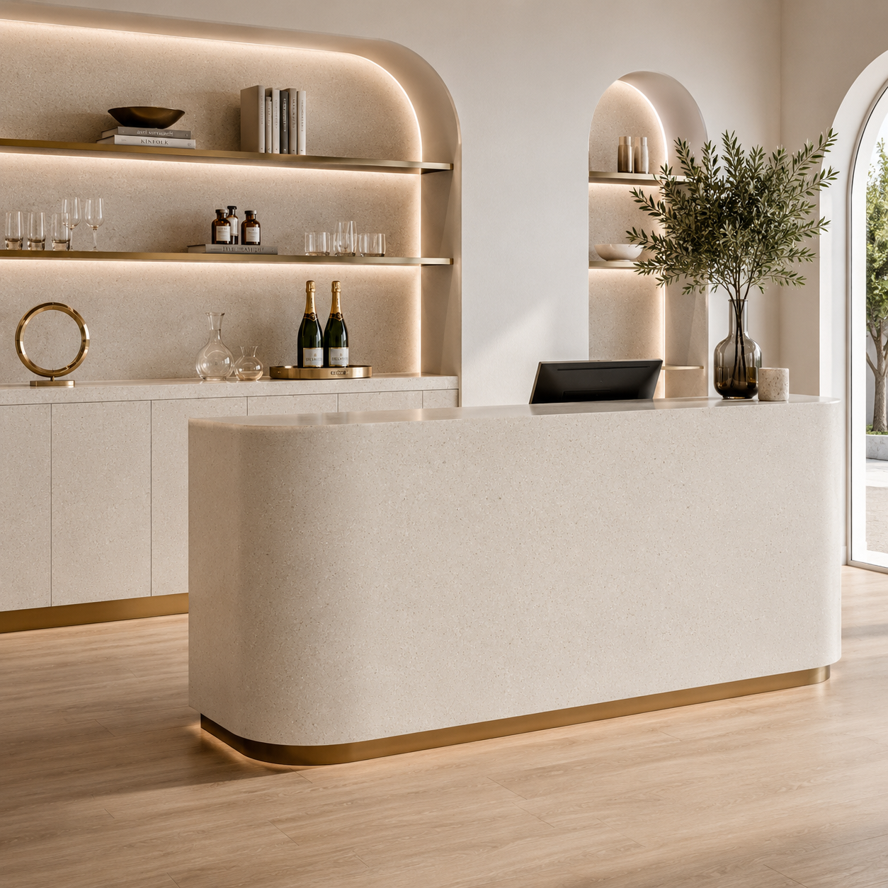 Soft Speckled Surface Cream Fine Grain Marble Texture 2