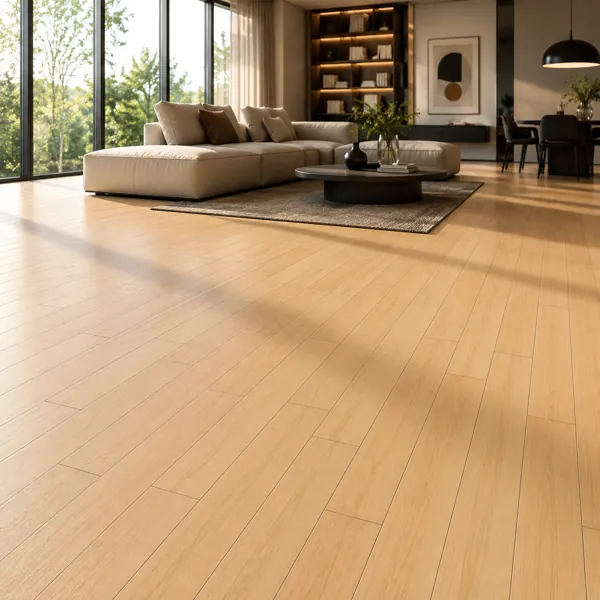 Light Honey Narrow Plank Wood Parquet back