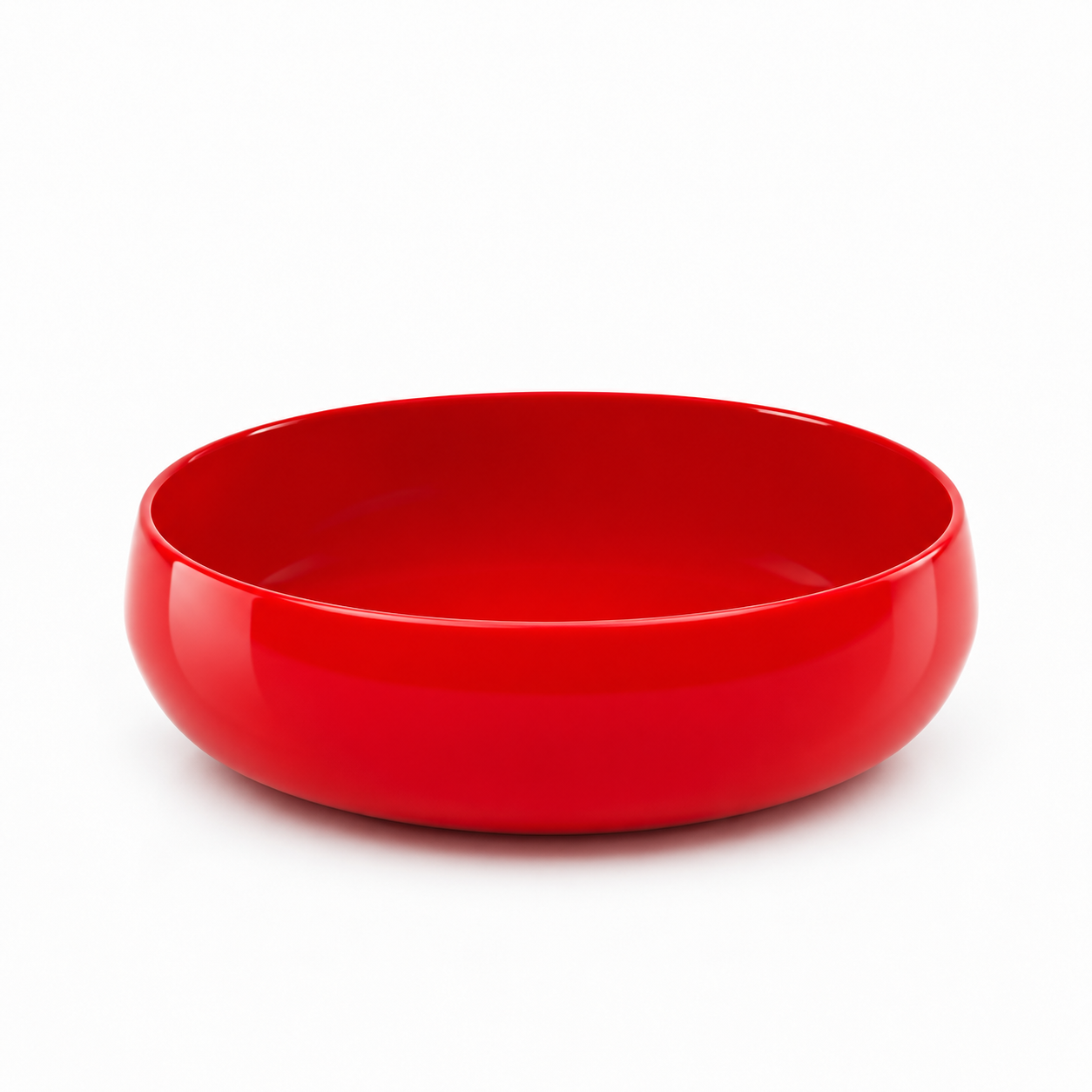 Glossy Red Round Vessel Washbasin 3D Model