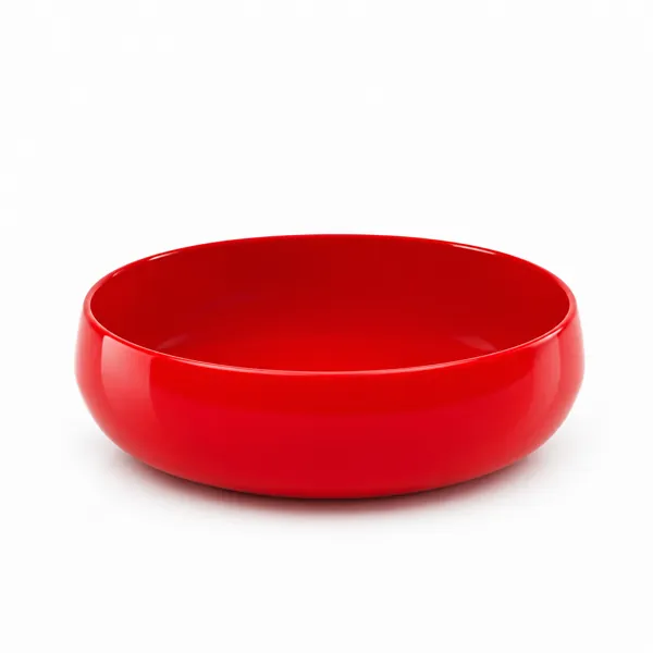 Glossy Red Round Vessel Washbasin 3D Model