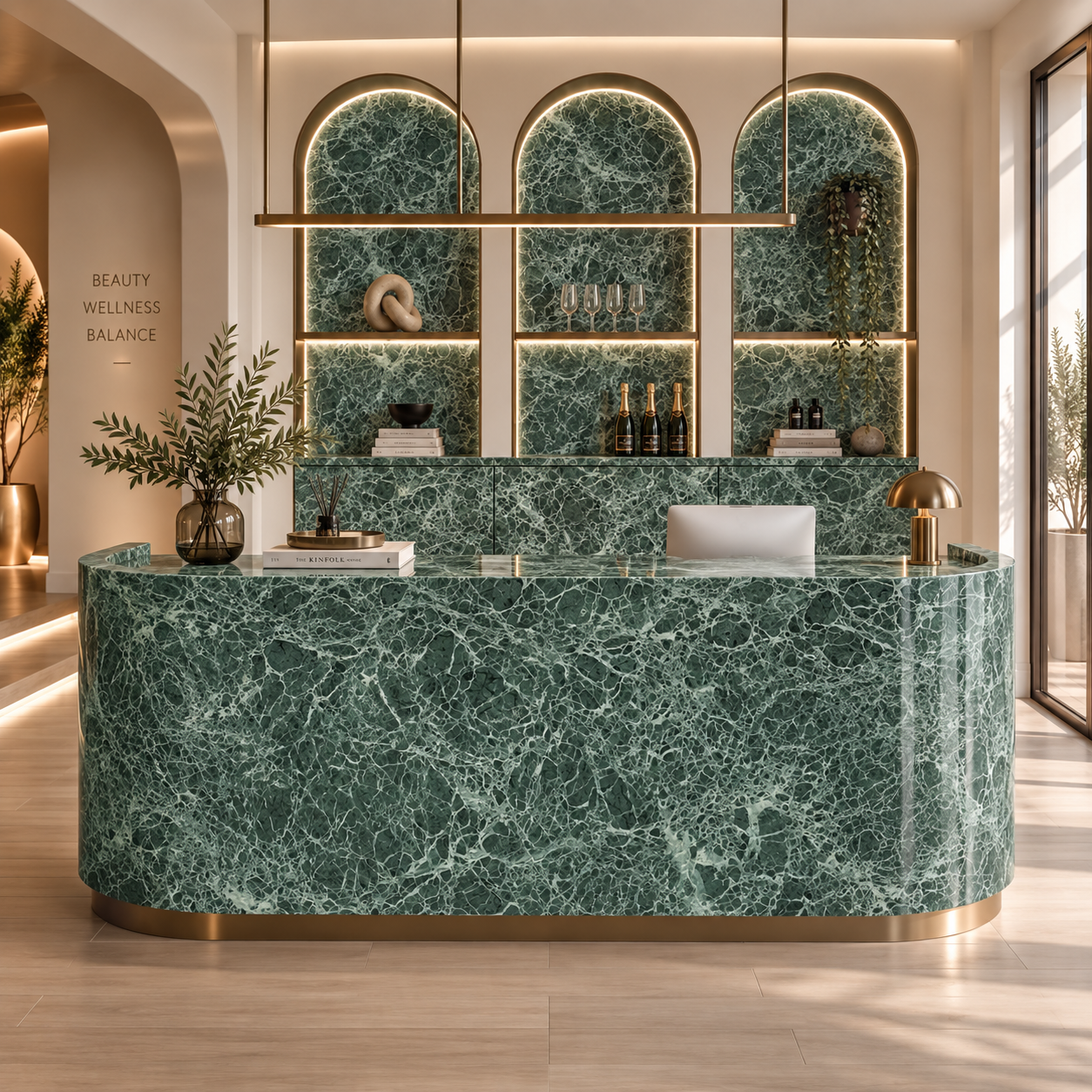 Deep Forest Green Web Vein Marble Texture 2