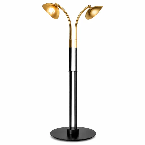 Black and Gold Twin-Arc Street Light – Dish Shades 3D Model