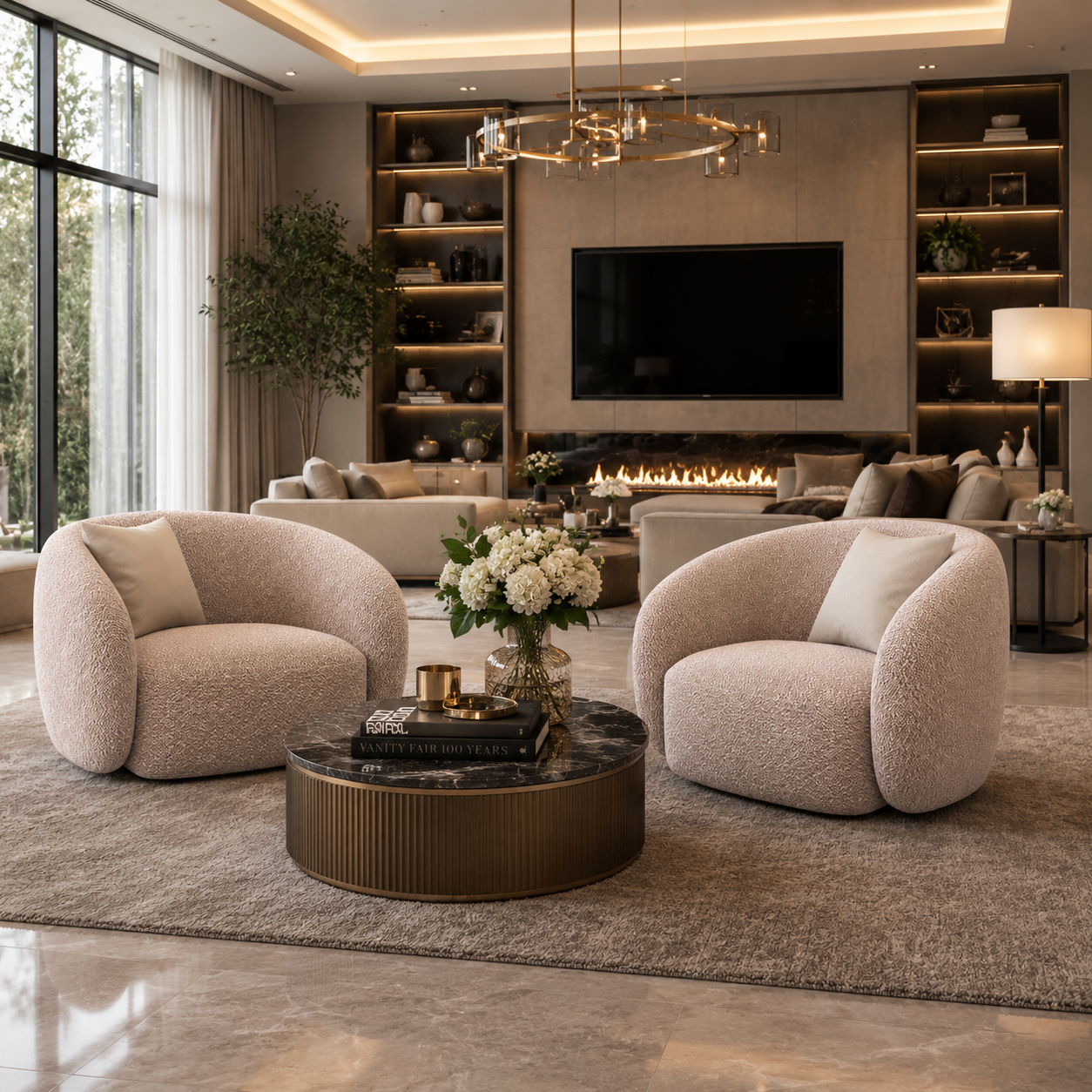Blush Pink Textured Barrel Armchair 3D Model 2
