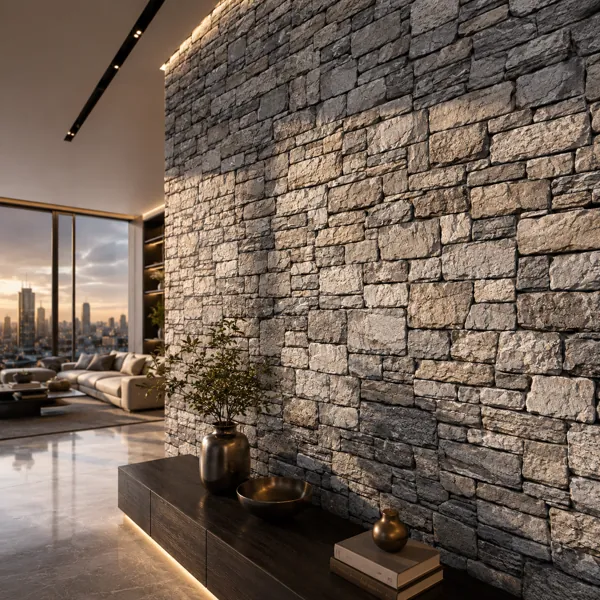 Mixed Grey Stacked Stone Texture back