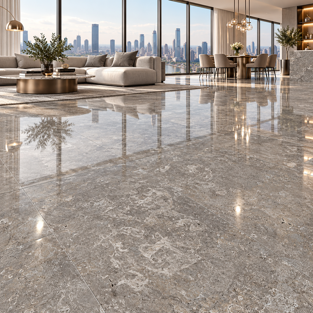 Cool Taupe Fossil Grain Stone Ceramic Texture 2