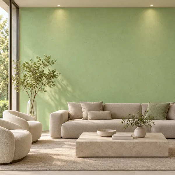 Soft Sage Green Fine Grain Plaster Texture back