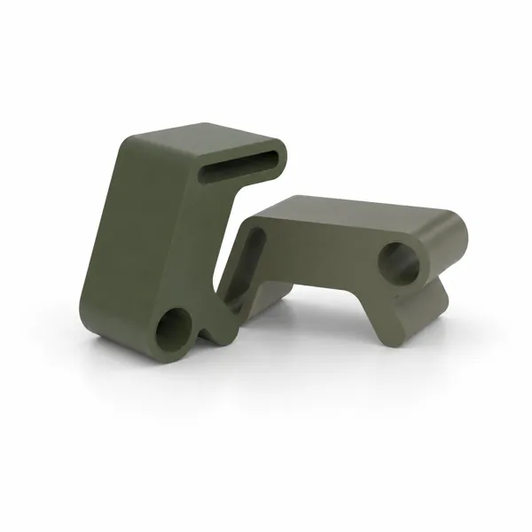 Modern Kids Plastic Stool Set – Olive Green Slot Forms 3D Model