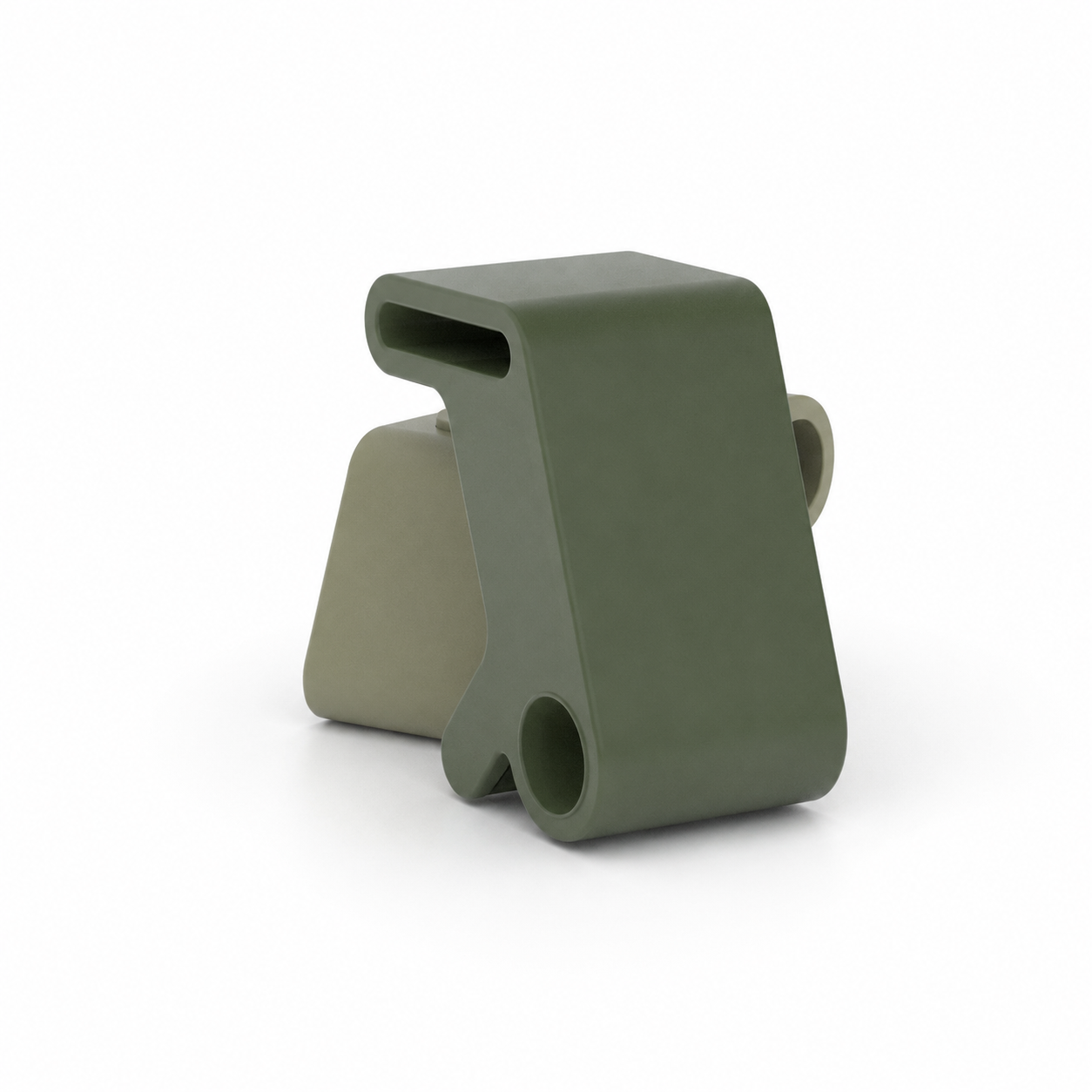 Modern Kids Plastic Stool Set – Olive Green Slot Forms 3D Model 3