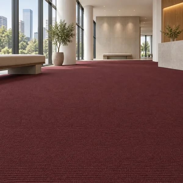 Deep Burgundy Fine Ribbed Carpet Texture back