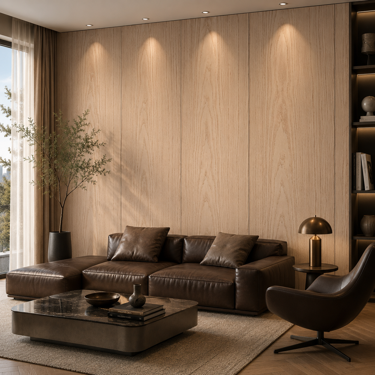 Pale Beige Wide Flowing Grain Wood Texture 2