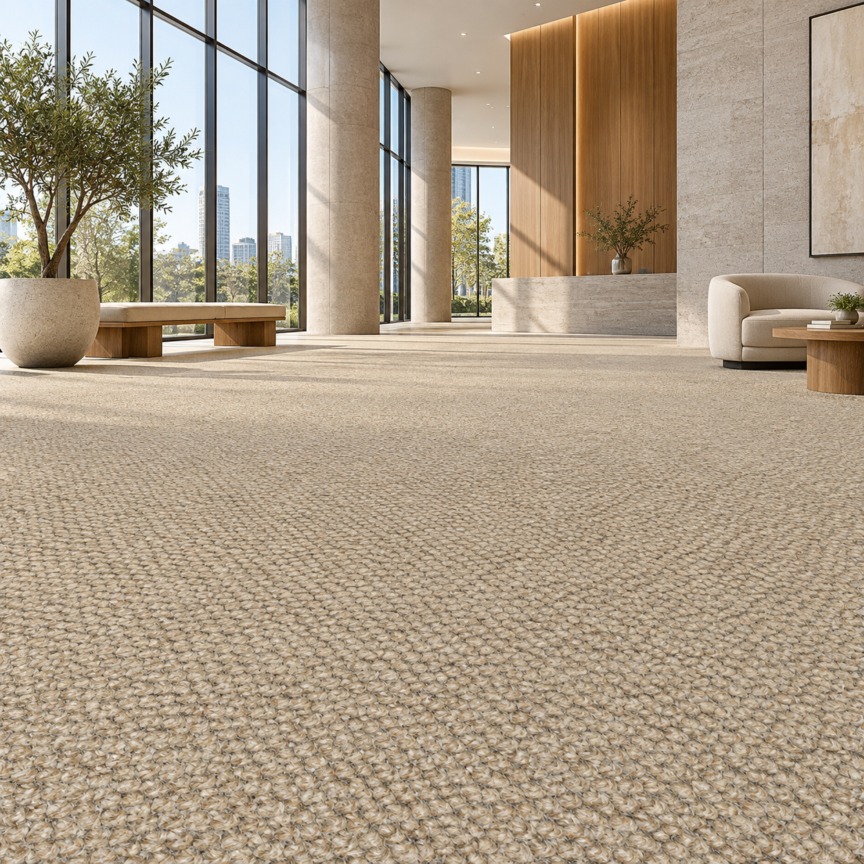 Light Beige Diagonal Loop Pile Carpet Texture 2