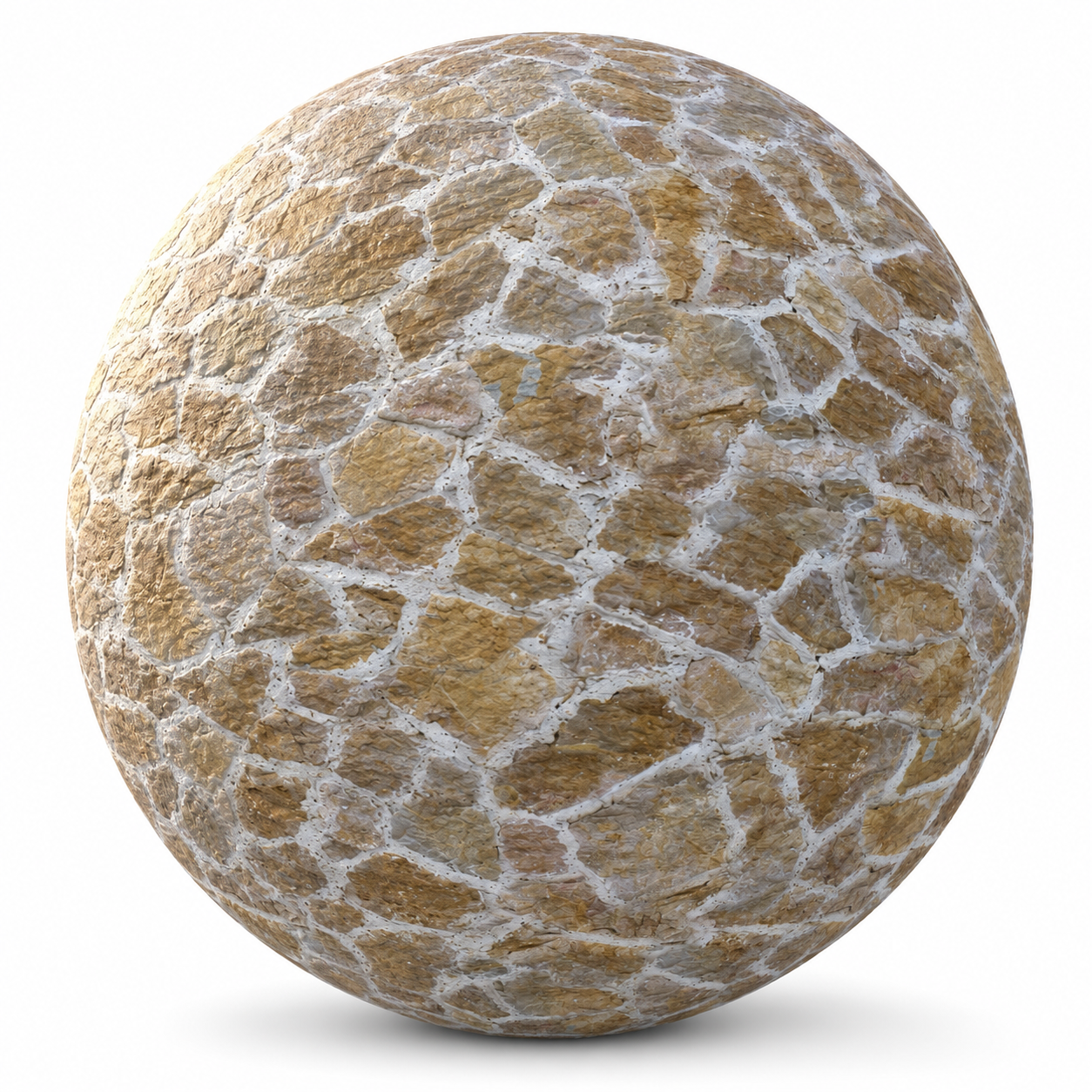 Golden Beige Stone Mosaic Texture – White Grout Texture 1