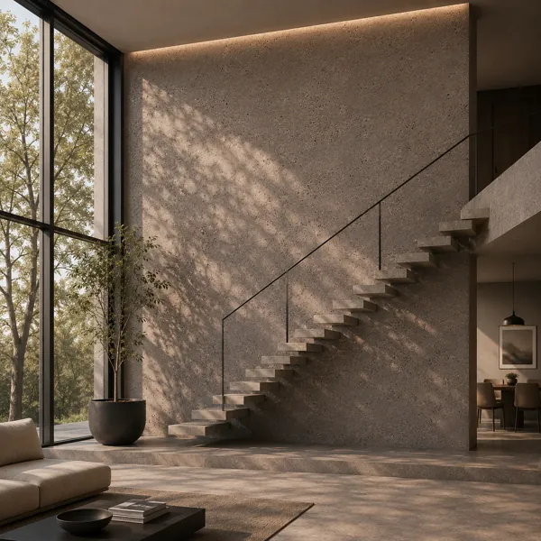 Warm Taupe Grey Porous Pitted Concrete Texture back