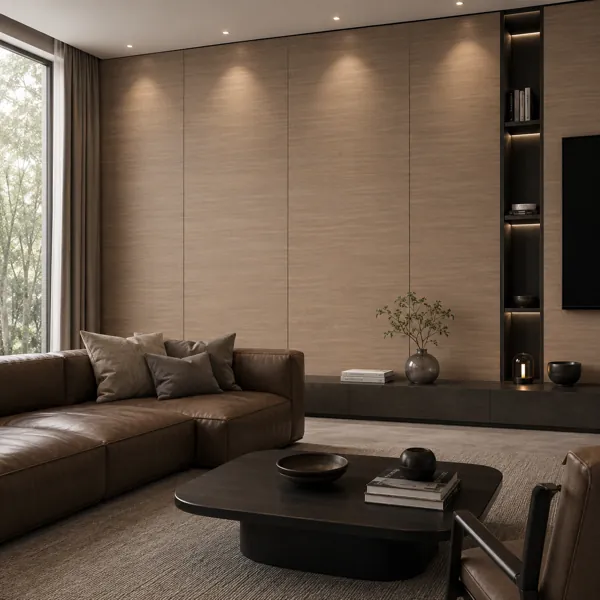Muted Taupe Brown Wood Texture – Fine Linear Grain Texture back
