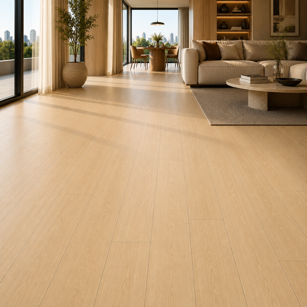 Pale Golden Clean Grain Plank Parquet Texture 2