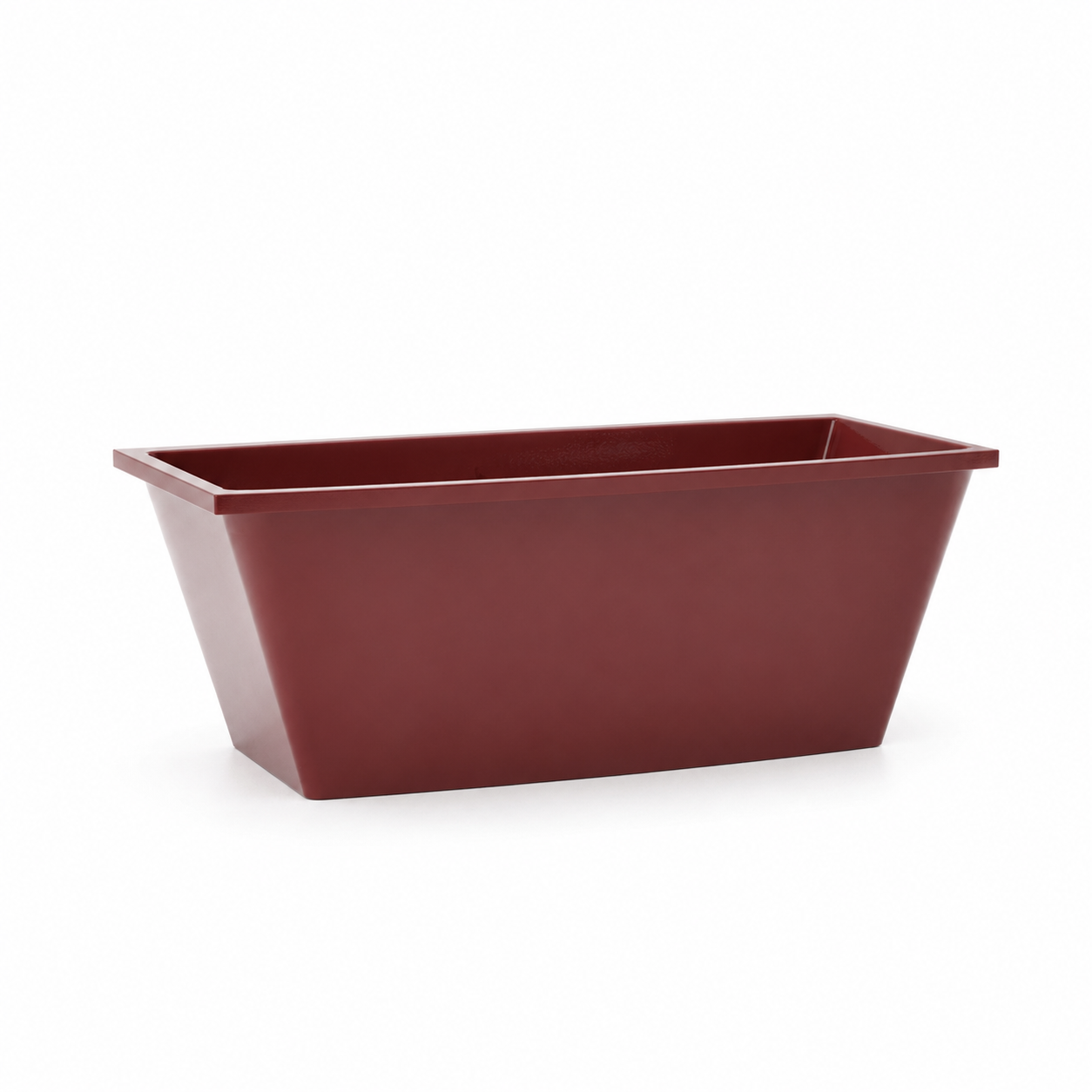 Rectangular Freestanding Bathtub – Deep Burgundy Tapered Sides 3D Model 1