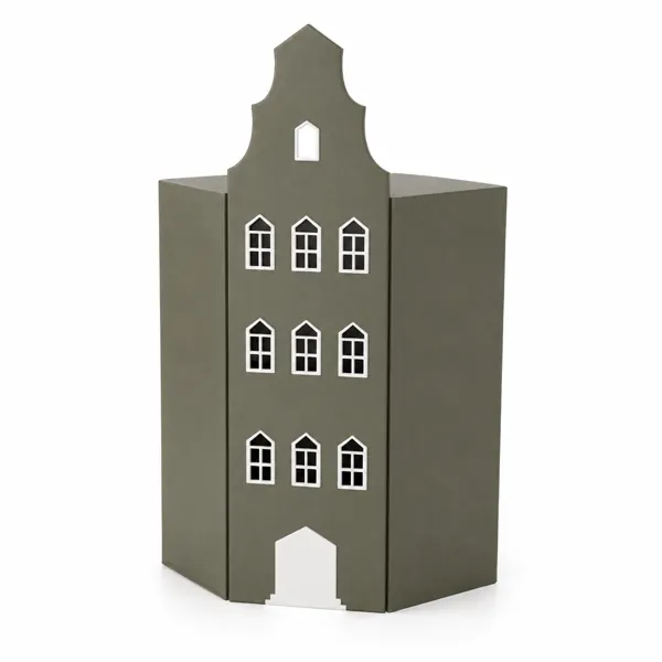 Sage Olive Gable House Wardrobe – White Pointed Windows 3D Model