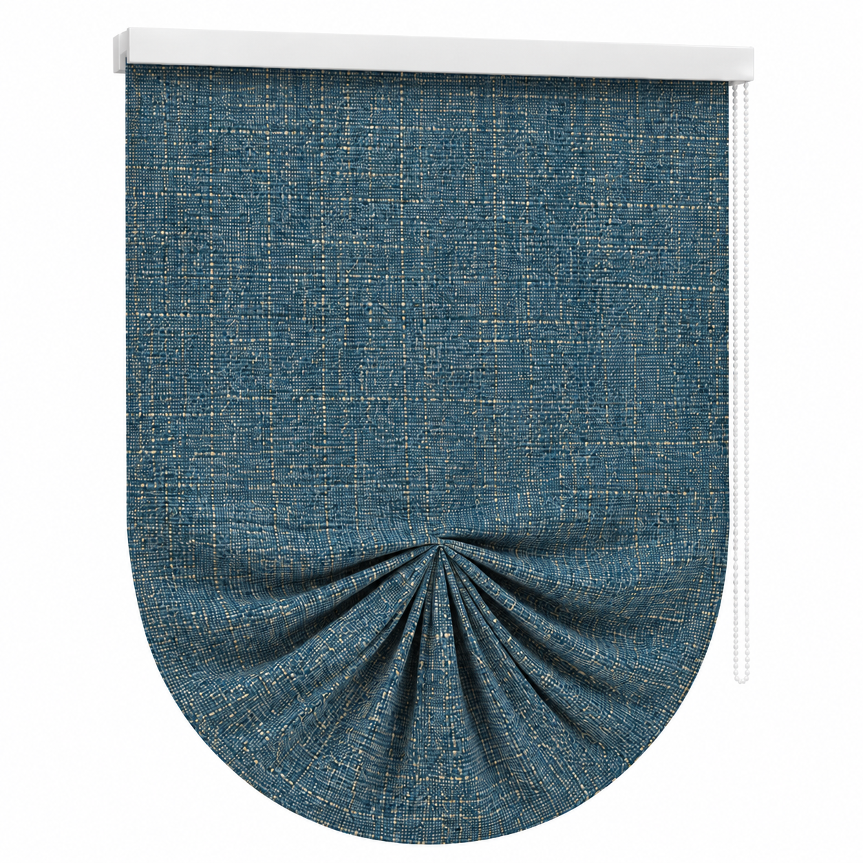 Blue Draped Roman Shade 3D Model 3