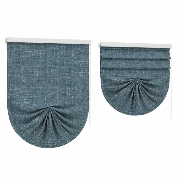 Blue Draped Roman Shade 3D Model