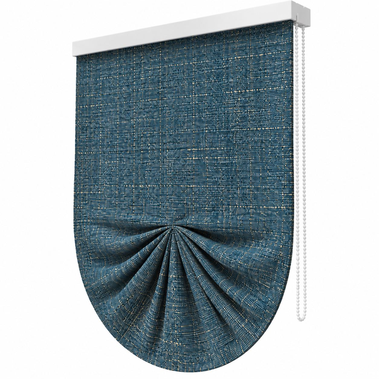 Blue Draped Roman Shade 3D Model 5