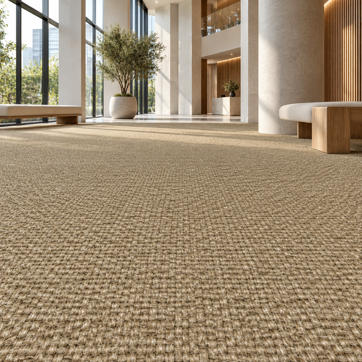 Warm Taupe Looped Basket Weave Carpet Texture 2
